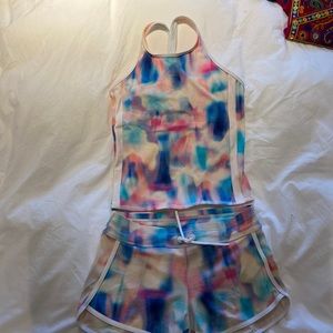 Athleta Girl swim set tank and shorts XL/14